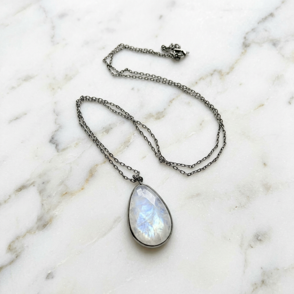 Moonstone Teardrop Necklace