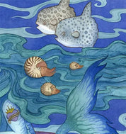 The Gift, Mermaid art print ocean sealife illustration