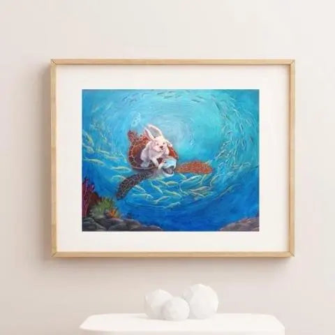 The Rabbit and the Turtle Giclee Print - Uni-T