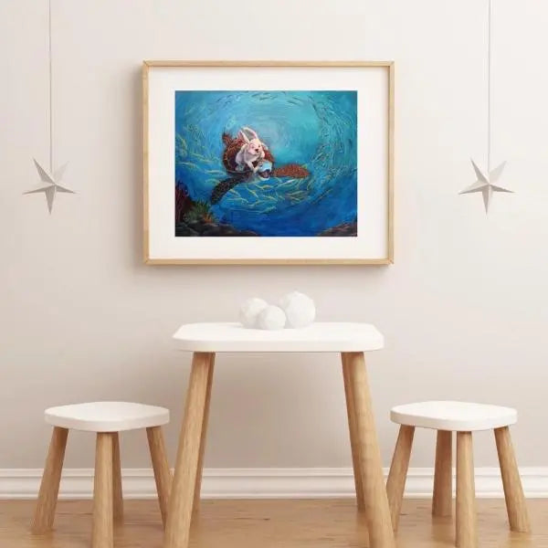 The Rabbit and the Turtle Giclee Print - Uni-T