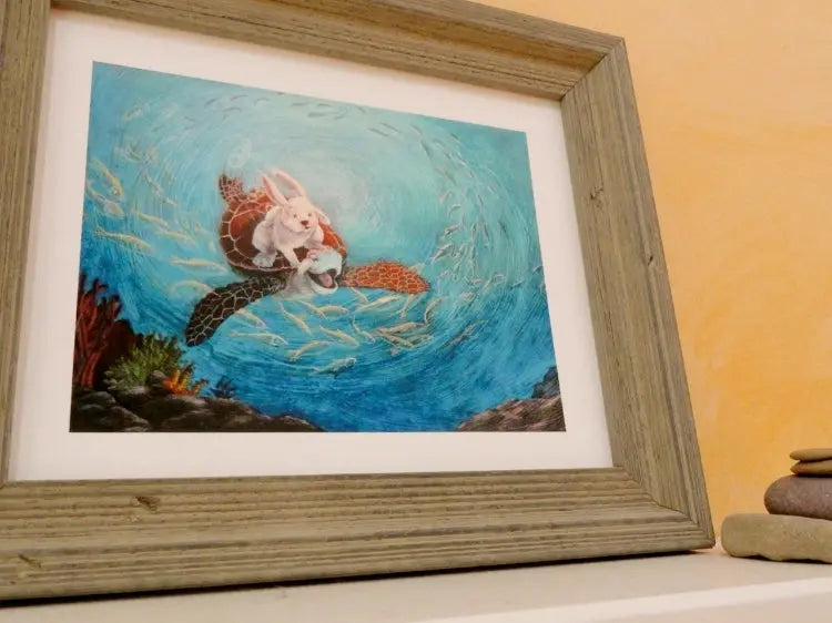 The Rabbit and the Turtle Giclee Print - Uni-T