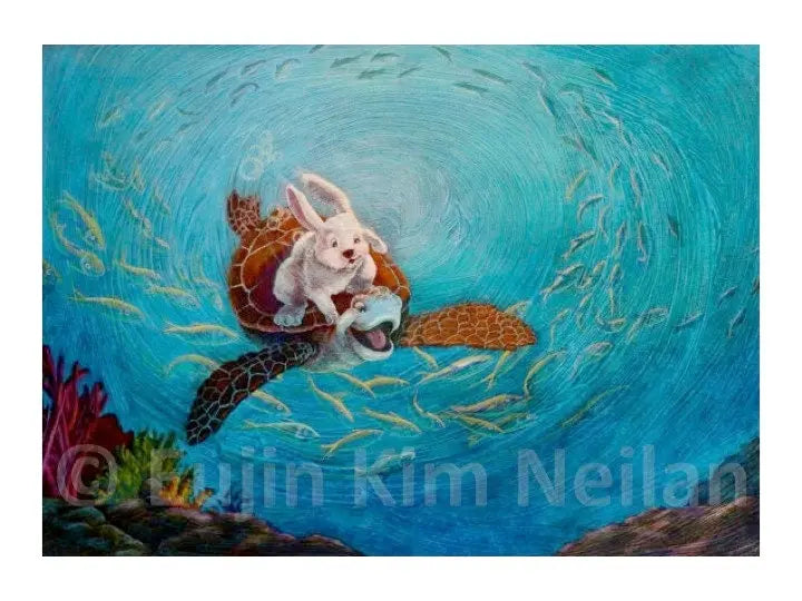 The Rabbit and the Turtle Giclee Print