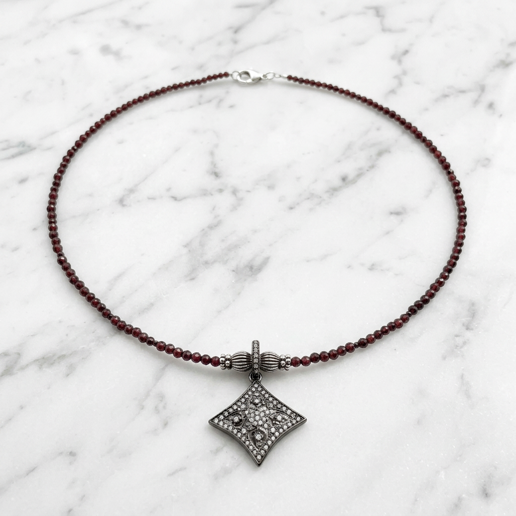 Garnet Beaded Layering Necklace