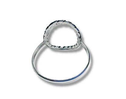 Twist Circle Ring /Family Ring/Texture Ring-*