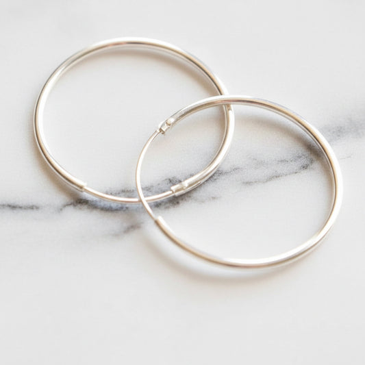 Silver Endless Hoops ***