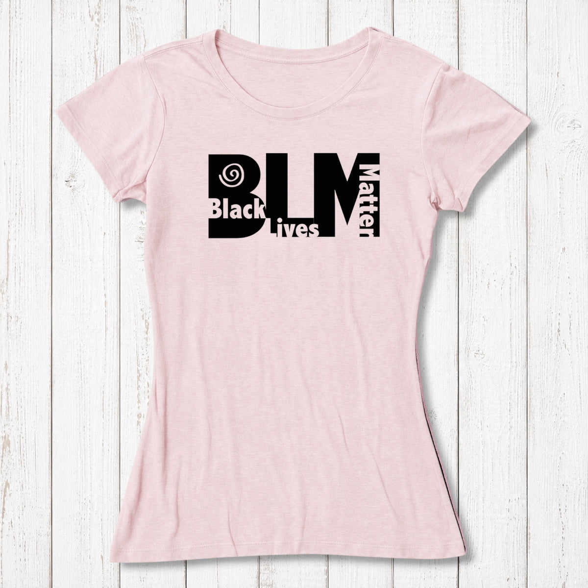 Pink Women's BLM T-Shirt in sustainable bamboo and organic cotton. Feminine activist tee supporting equality by Uni-T.