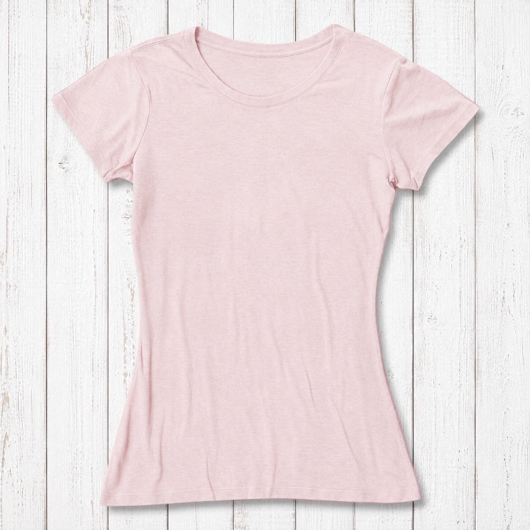 Rustic pink Women's Lion T-Shirt in bamboo & organic cotton, featuring a geometric lion design and empowering message for bold women.