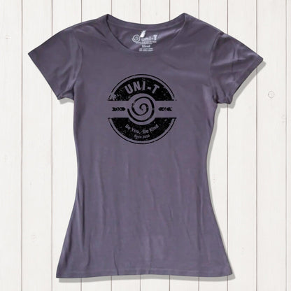 Plum purple bamboo & organic cotton kindness T-shirt for women featuring Uni-T's 'Be You Be Kind' design. Eco-friendly and empowering.
