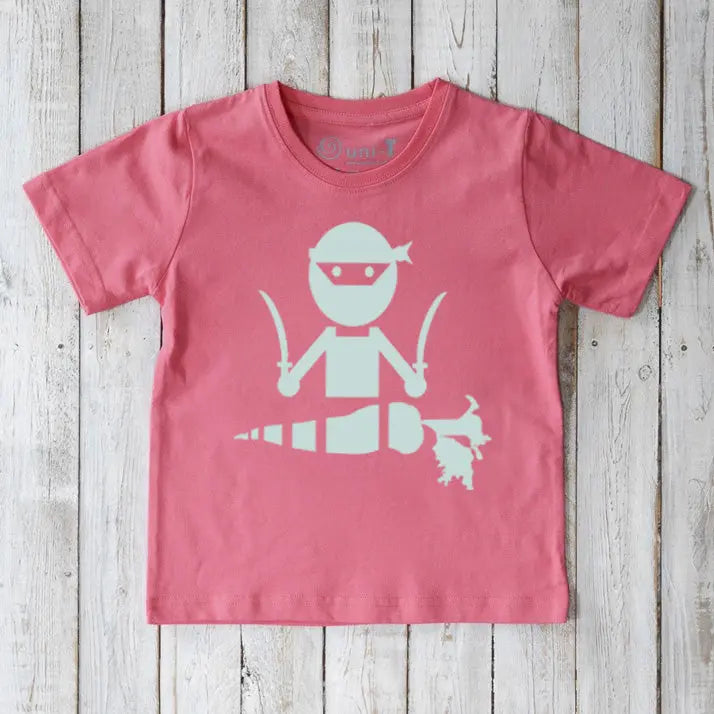 Kids' Veggie Ninja T-shirt - Organic Cotton Fun Design