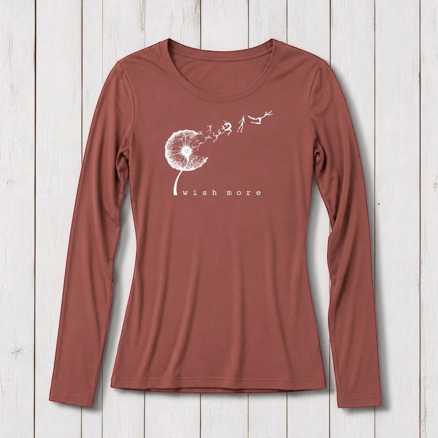 "Wish More" Dandelion Long Sleeve T-Shirt for Women
