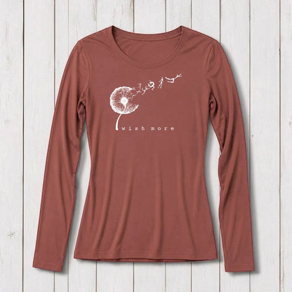 "Wish More" Dandelion Long Sleeve T-Shirt for Women