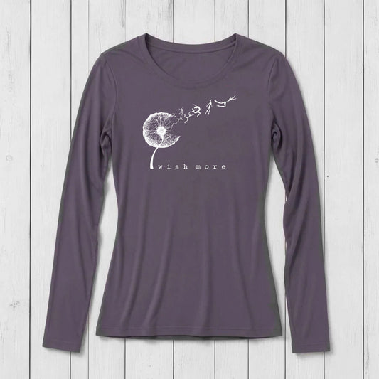 "Wish More" Dandelion Long Sleeve T-Shirt for Women