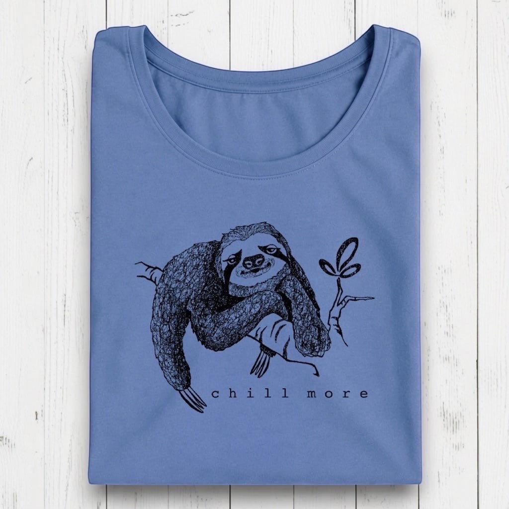 "Chill More" Sloth Long Sleeve T-Shirt for Women