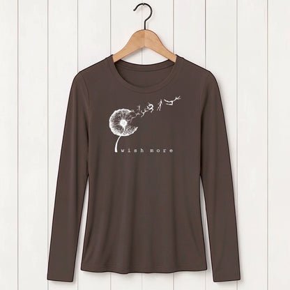 "Wish More" Dandelion Long Sleeve T-Shirt for Women