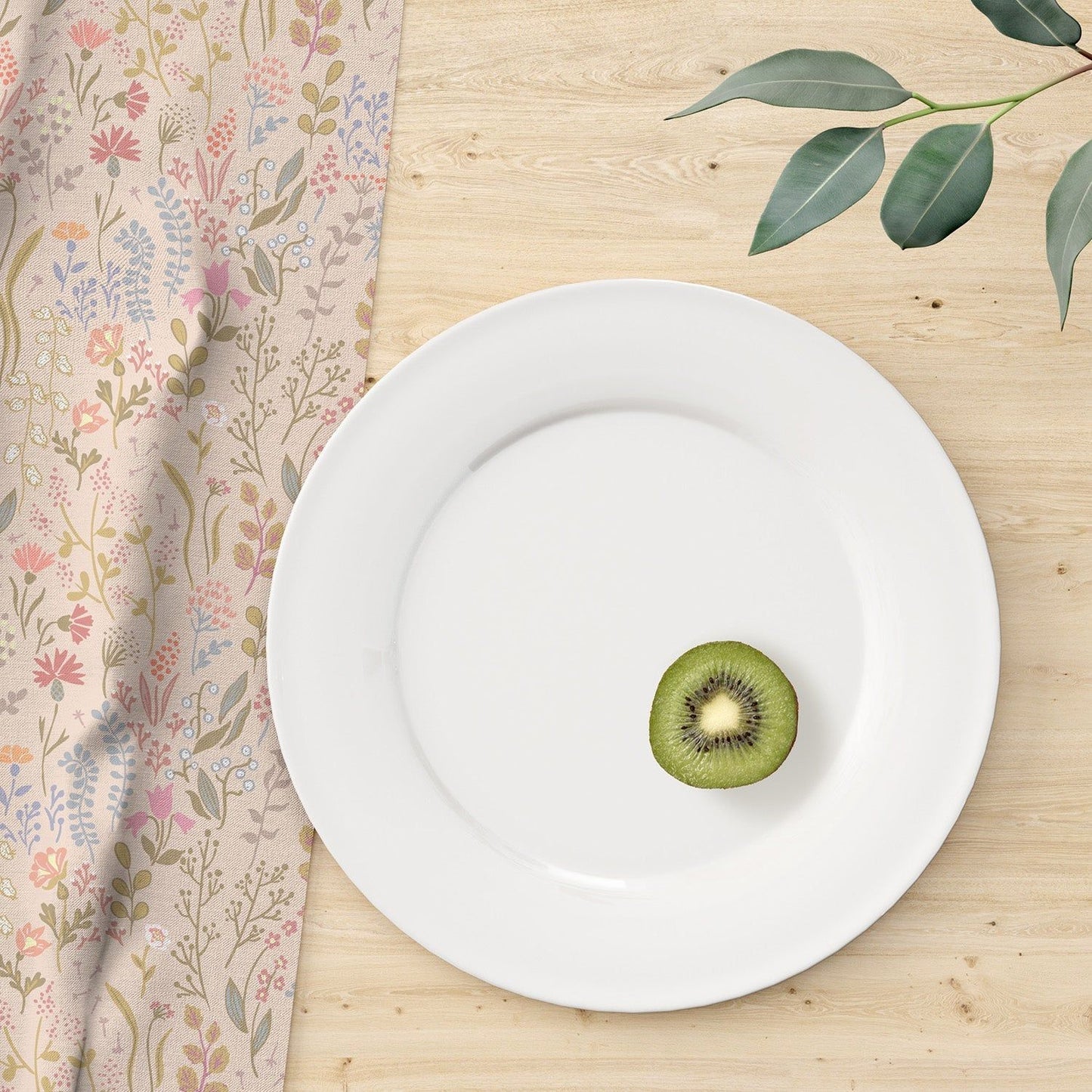 Set of pastel floral cloth napkins for home dining