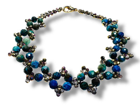 Woven Chrysocolla Bracelet/7.75” bracelet*