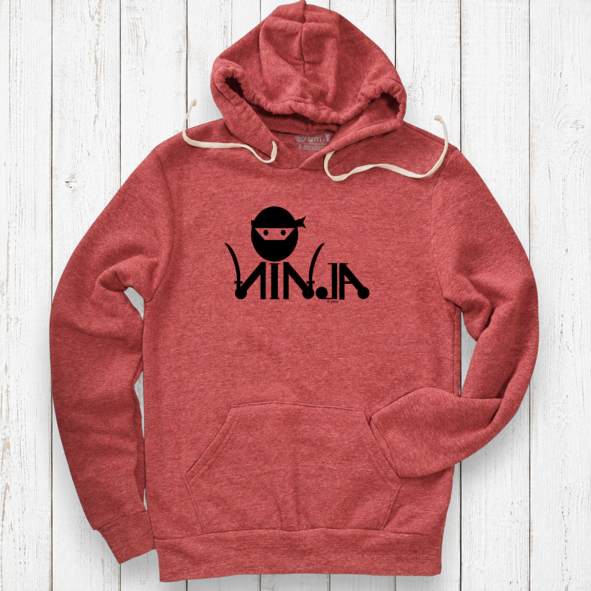 Brick-red heather hoodie flat lay.png