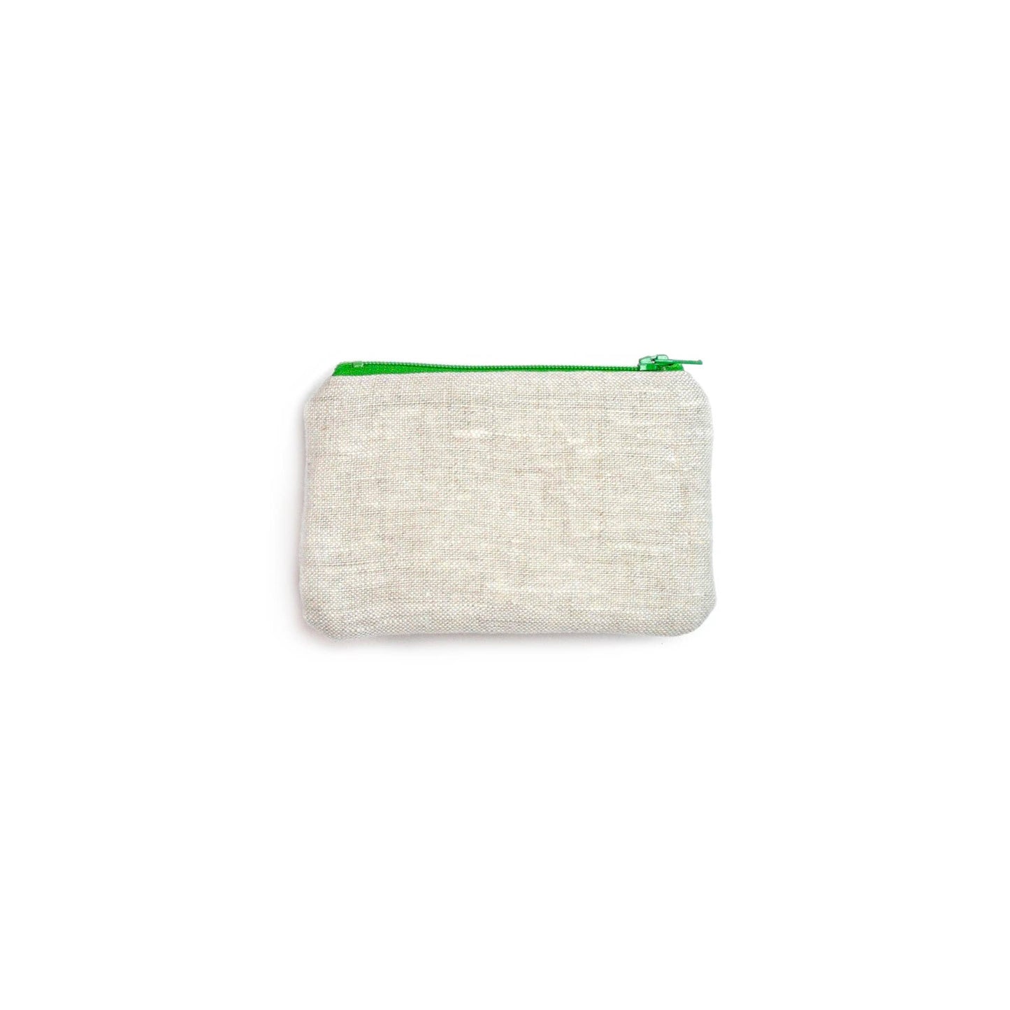 Tree Blockprint Linen Coin Purse Gray Green Goods