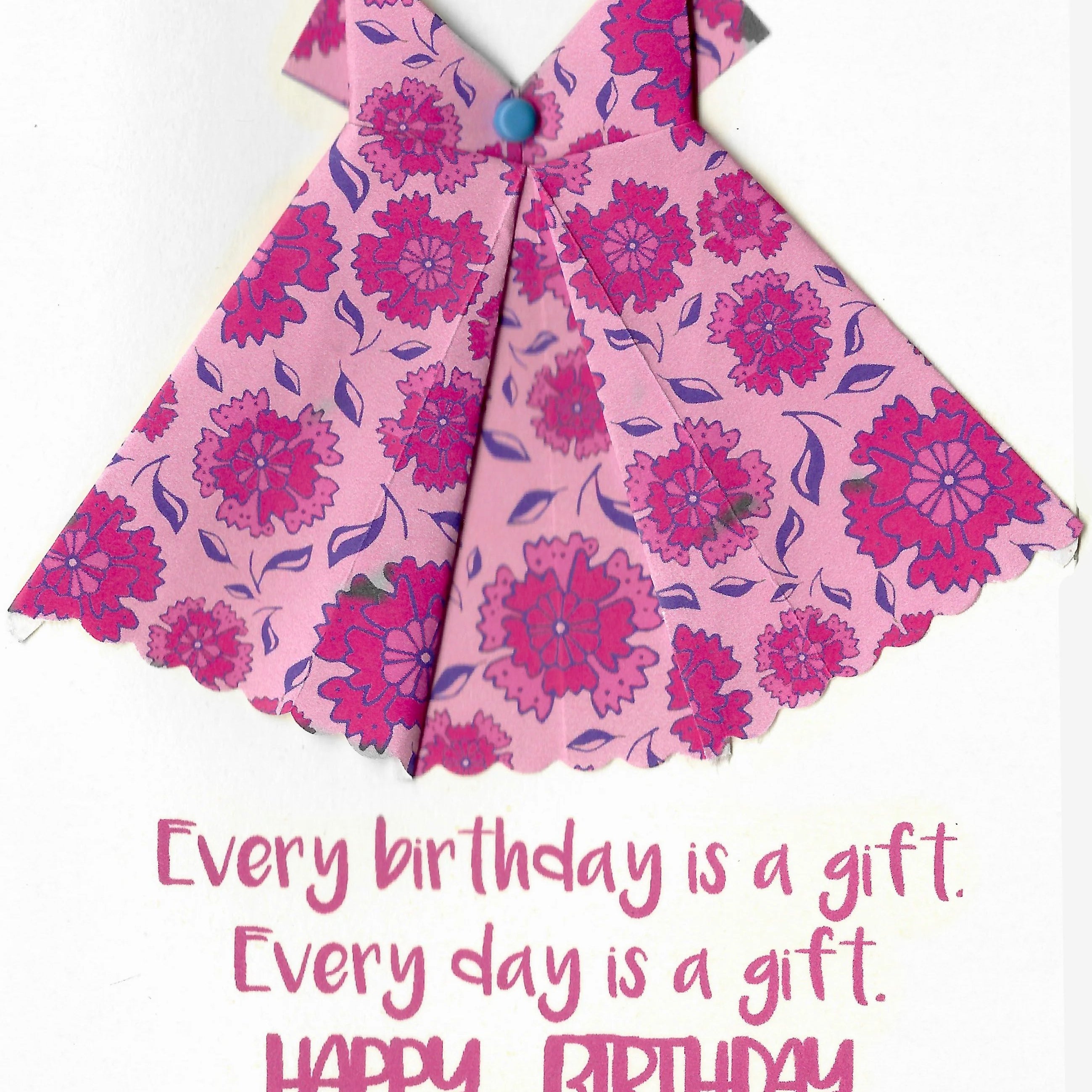 every birthday is a gift ... pink floral dress Virginia Fitzgerald