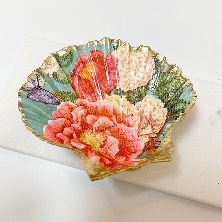 Floral Vintage Scallop Shell Ring Dish Ana Razavi