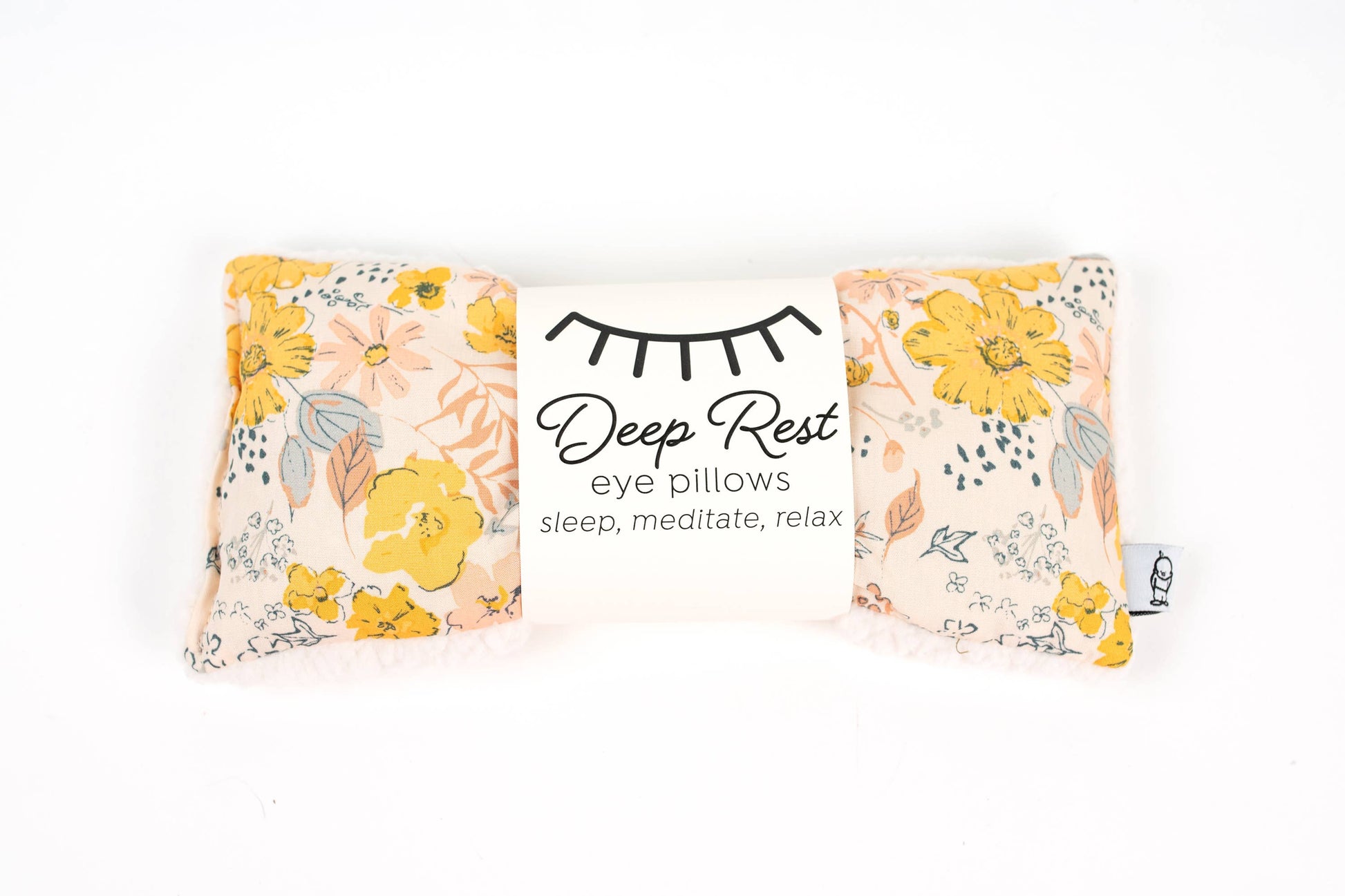 Deep Rest Eye Pillow - Relaxation & Sleep Aid with floral design and soft texture, ideal for stress relief and meditation routines.