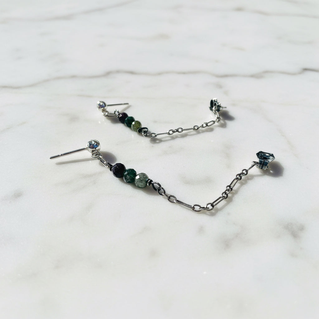 Chain Loop Earrings on display