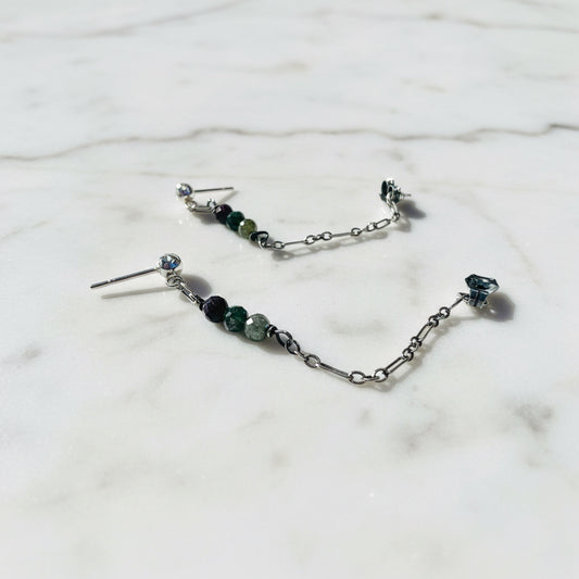 Chain Loop Earrings on display