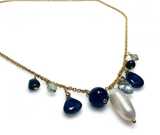 Gemstone Charm Necklace/Golden Charm Necklace*