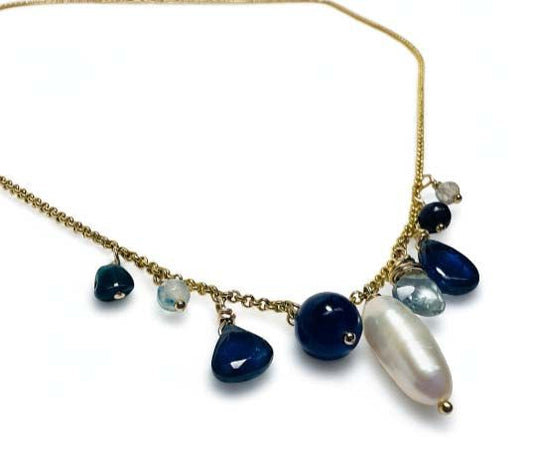 Gemstone Charm Necklace/Golden Charm Necklace*