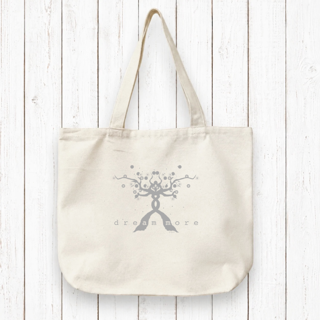 Dream Chaser Gift Organic Canvas Tote Bag - DREAM MORE Artist Design