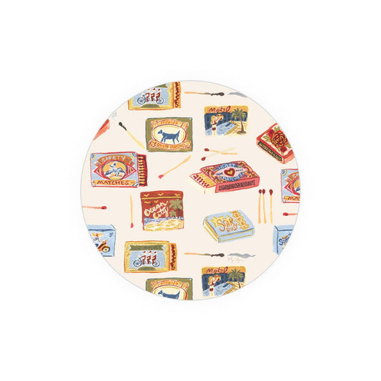 Seedlings Coaster by Matchbooks with vintage matchbox illustrations, cork backing, and heat and water-resistant surface.