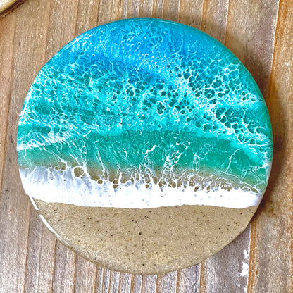 Ocean Wave Coaster Set (Set of 4) Sea Lion Studio