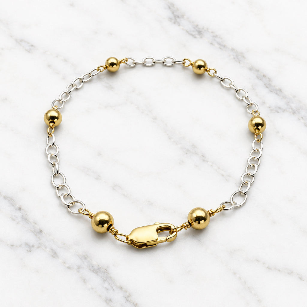 Gold and Silver Chain Bracelet
