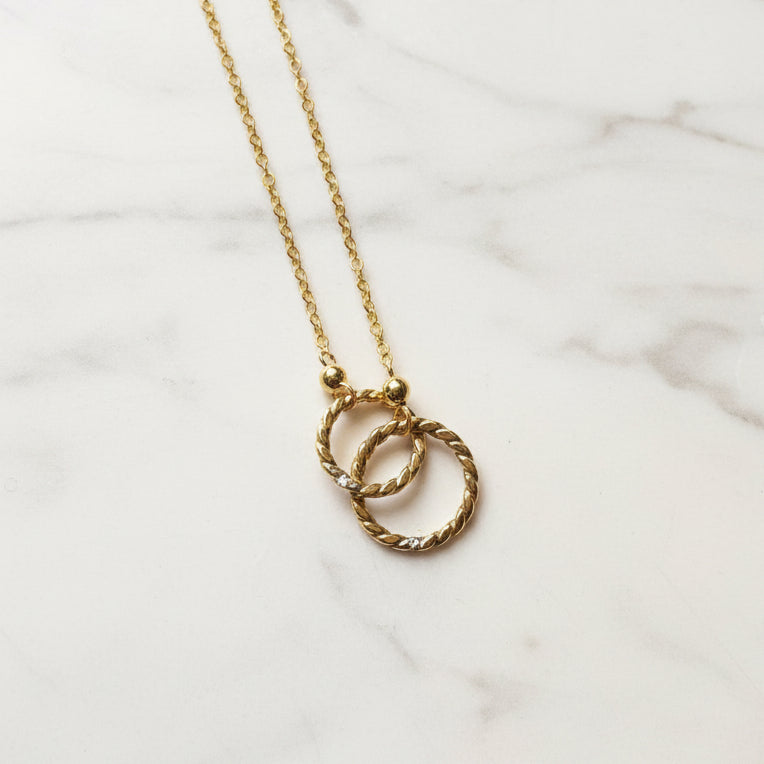 Gold filled circle necklace jewelry