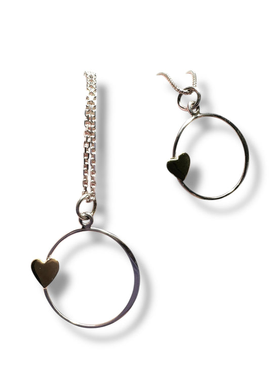 Gold Heart Circle Necklace*