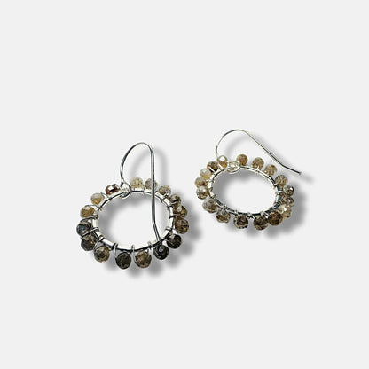 Beaded Hoop-Moonstone Earrings*