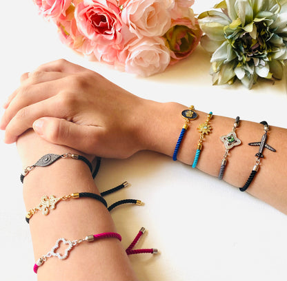 Sparkle Charm Bracelet, Cord Bracelet*