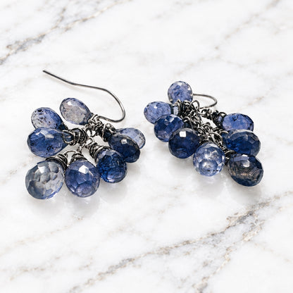 Natural Iolite Drop Earrings