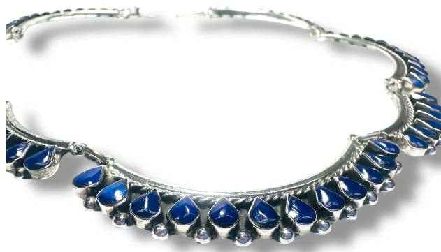Blue lapis lazuli gemstone necklace