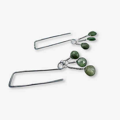 Modern Drop Earrings-Green Tourmaline*