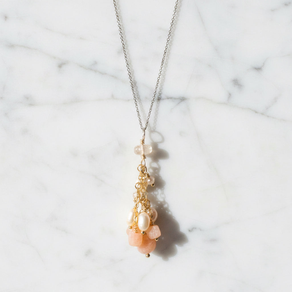 Peach Moonstone Necklace***
