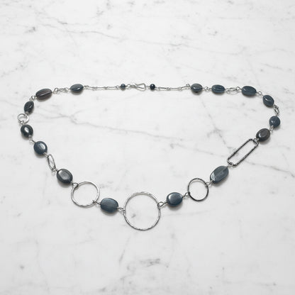 Sterling Silver Link Moonstone Necklace