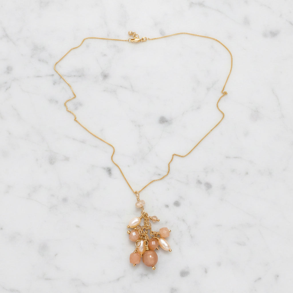 Peach Moonstone Necklace***