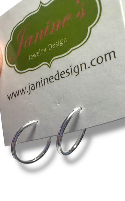 Small Simple Endless Silver Hoops*