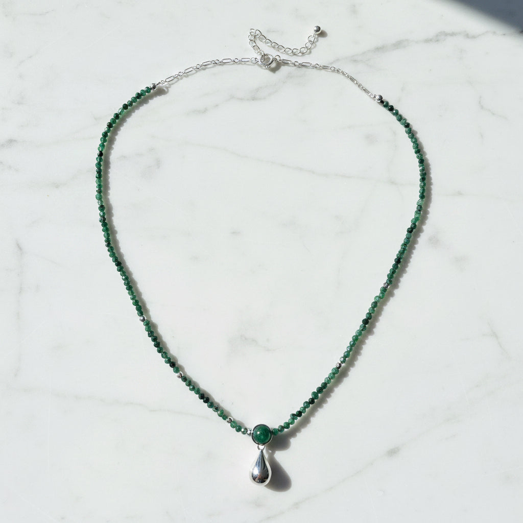 Dainty Beaded Ruby Zoisite Necklace***