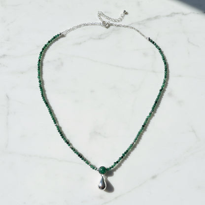 Dainty Beaded Ruby Zoisite Necklace***