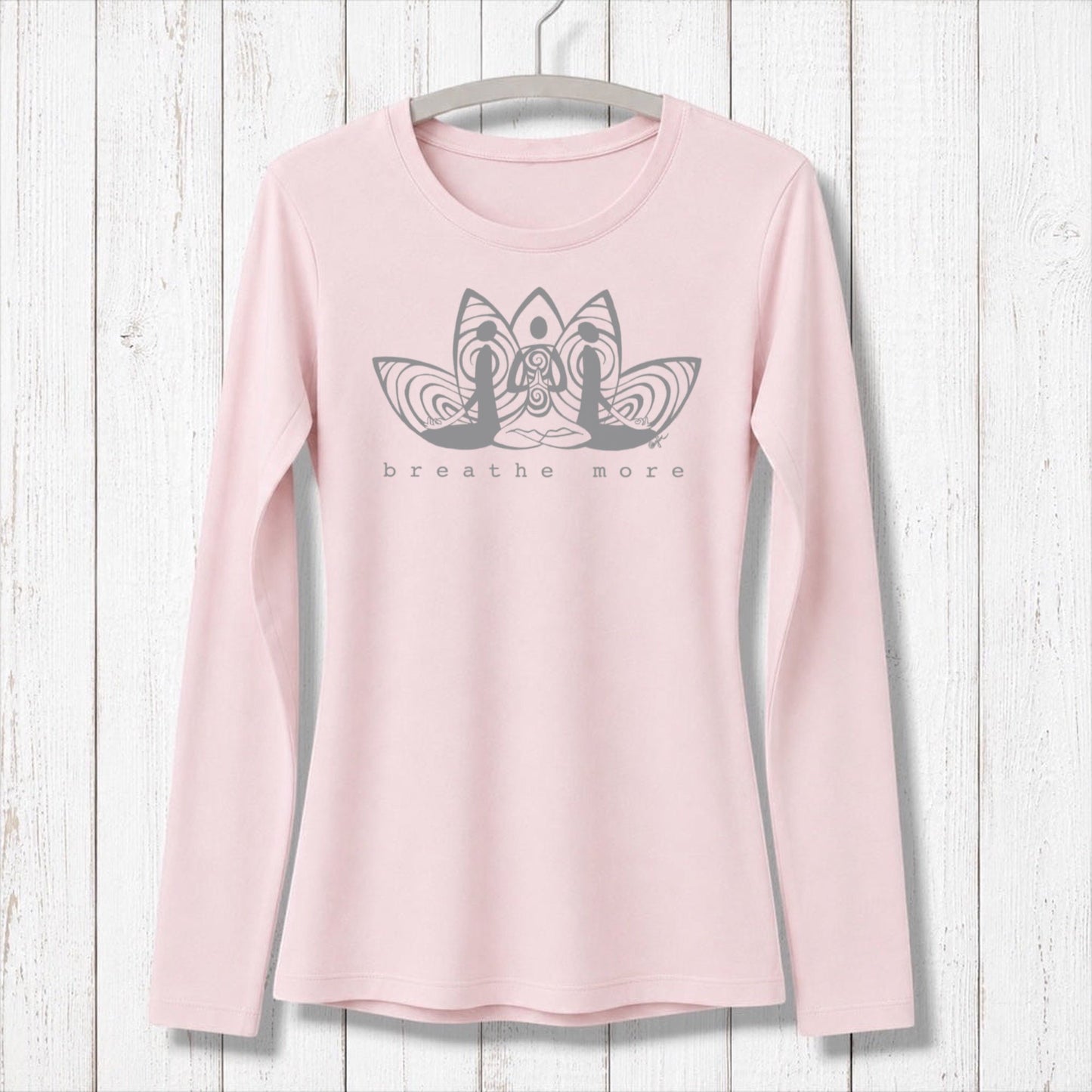 Uni-T women's long sleeve t-shirt in a muted terracotta red, made from soft bamboo and organic cotton blend.