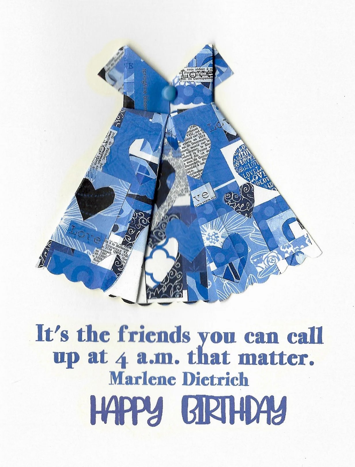 It's the friend that you can call ... birthday card Virginia Fitzgerald