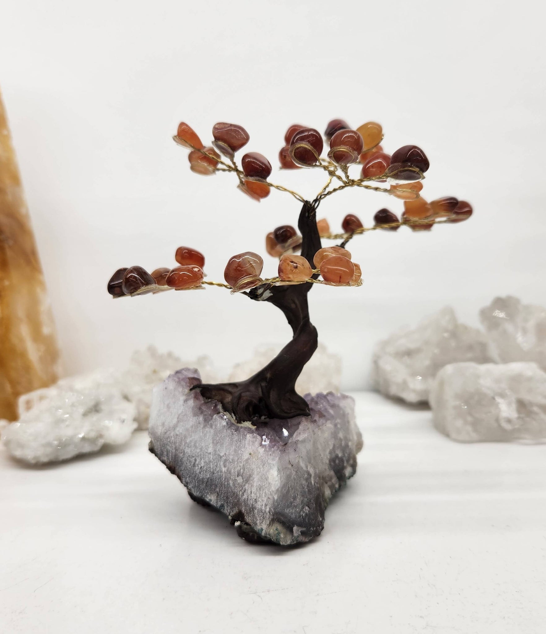 Gemstone Tree - Carnelian with Amethyst Base - 5-6" Tall Meraki Gemstones