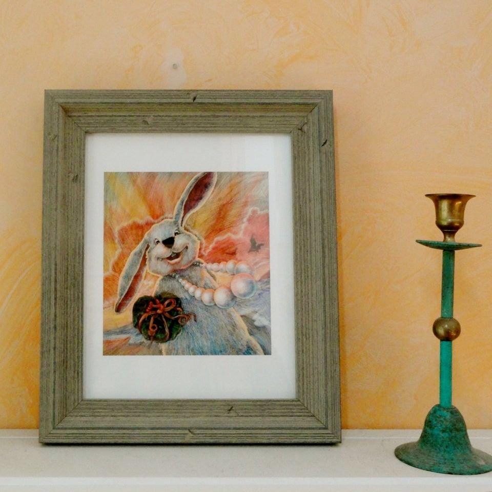 Kids Room Wall Art | Children's Book Illustration | Rabbit Art Print Uni-T